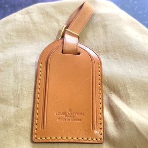 💰 AUTHENTIC LOUIS VUITTON LUGGAGE TAG VACHETTA GOOD USED CONDITION.
